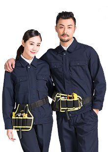 藏藍色建筑工地滌棉勞保工作服JZ-MC603